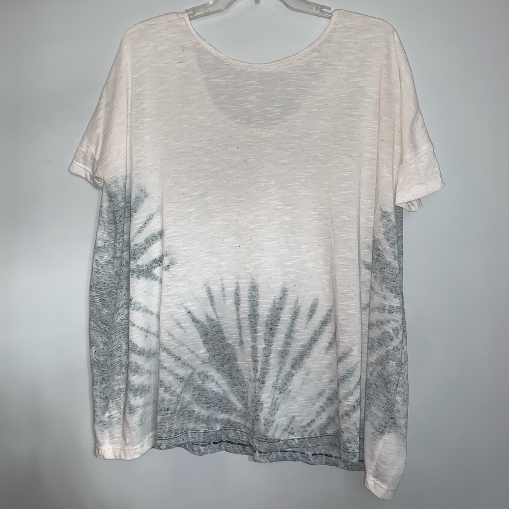MYSTREE White Tie Dye Short Sleeve Top
